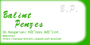 balint penzes business card